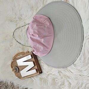 Camptrace Pink and Gray Adjustable Sun Visor Hat NWOT